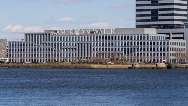American Water headquarters building along a waterfront in the United States